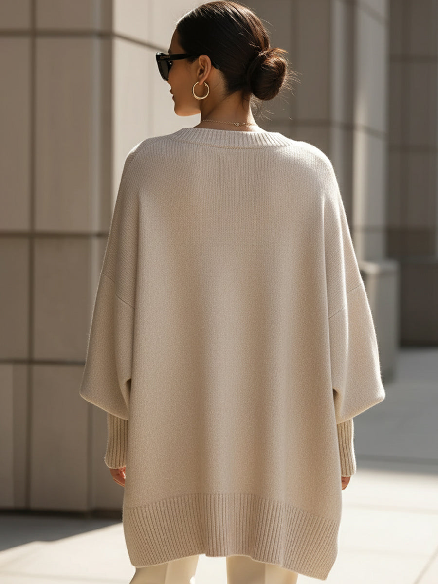 Ximena - Oversized Draped Wide-Neck Sweater