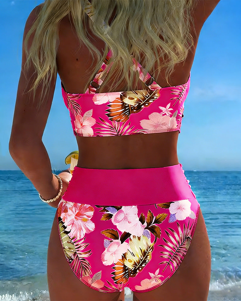 Levy - Floral Contrast Bikini Set