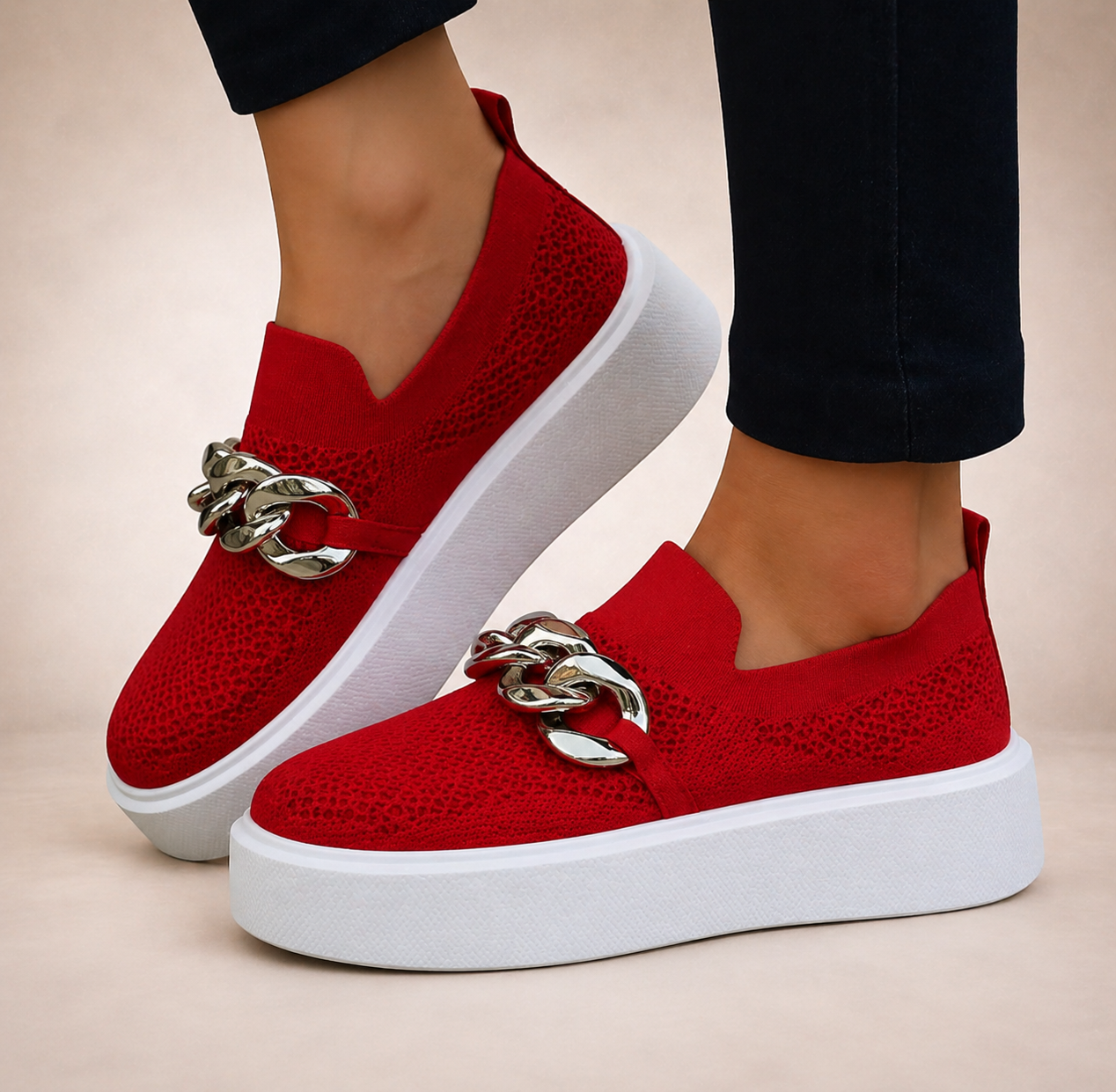 Scarlett - Loafers with Metal Chain Detail