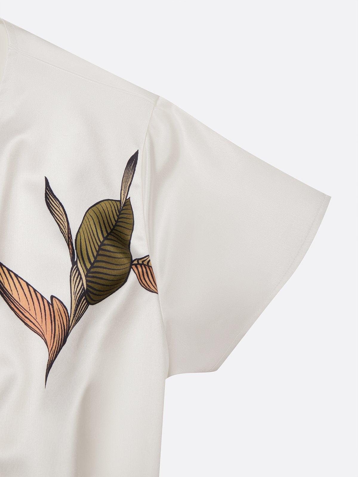 Anelie – Elegant Wrap Dress with Leaf Print