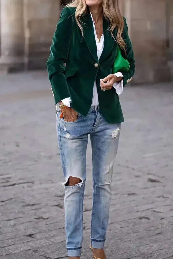 Lia – Velvet Tailored Blazer