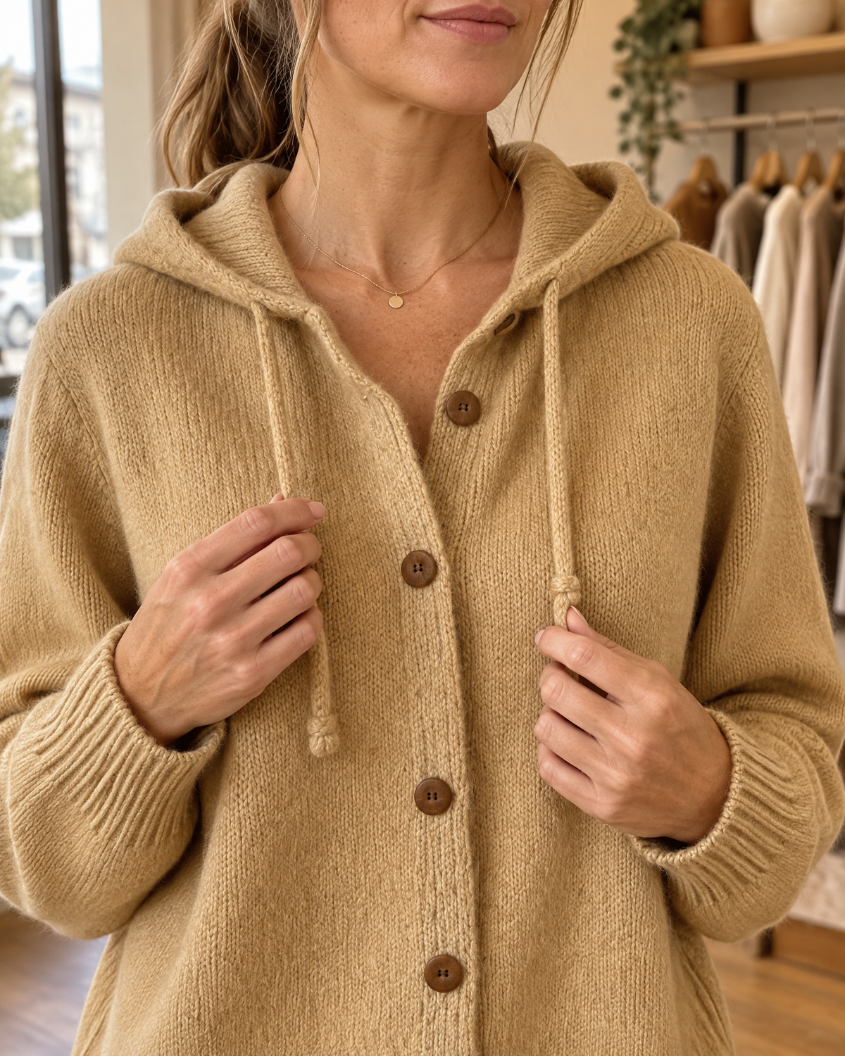 Nyla - Hooded Knit Cardigan