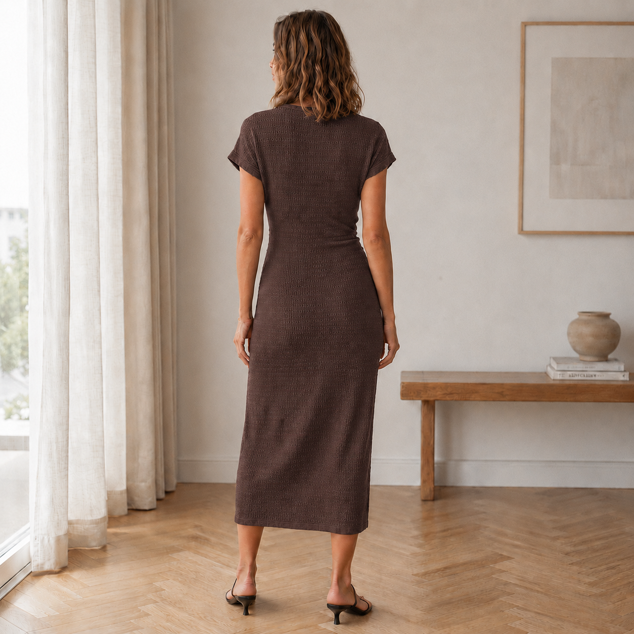 Pricila - Ribbed Knotted Midi Dress