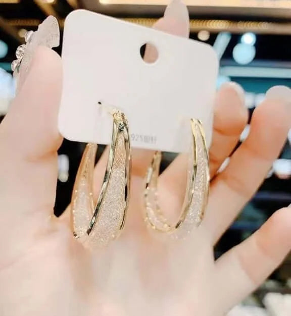 Marina – Woven Oval Silver Earrings