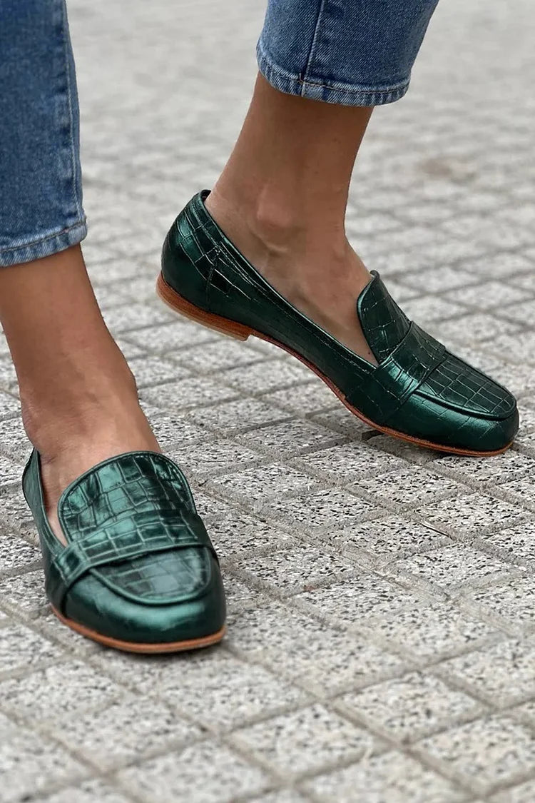 Anisa – Trendy Loafers with A Shiny Checked Front