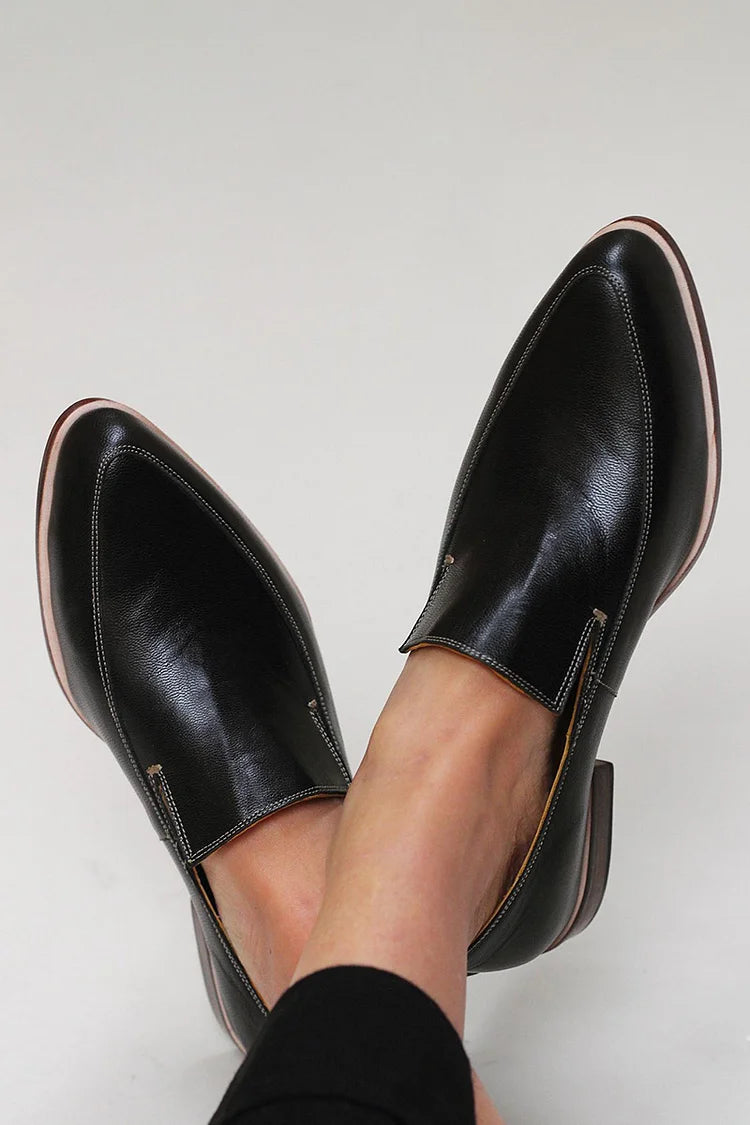 Chynna – Black Pointed-Toe Daily Loafers