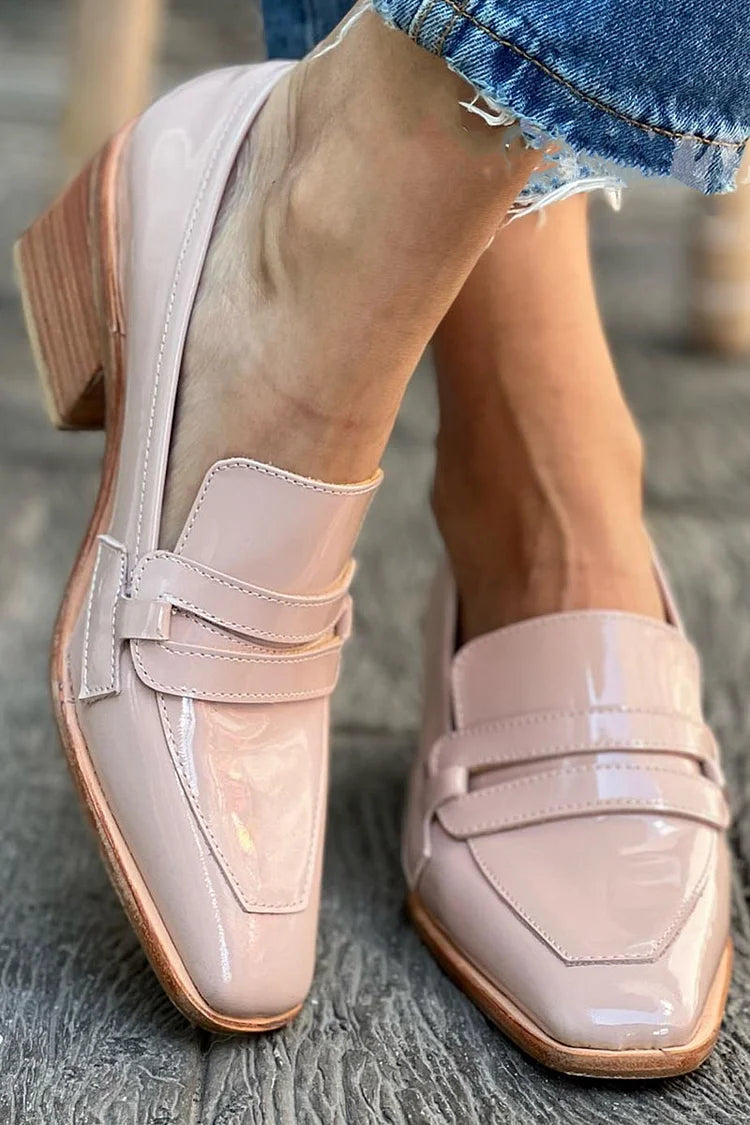 Andie – Pink Patent Loafers with High Heels
