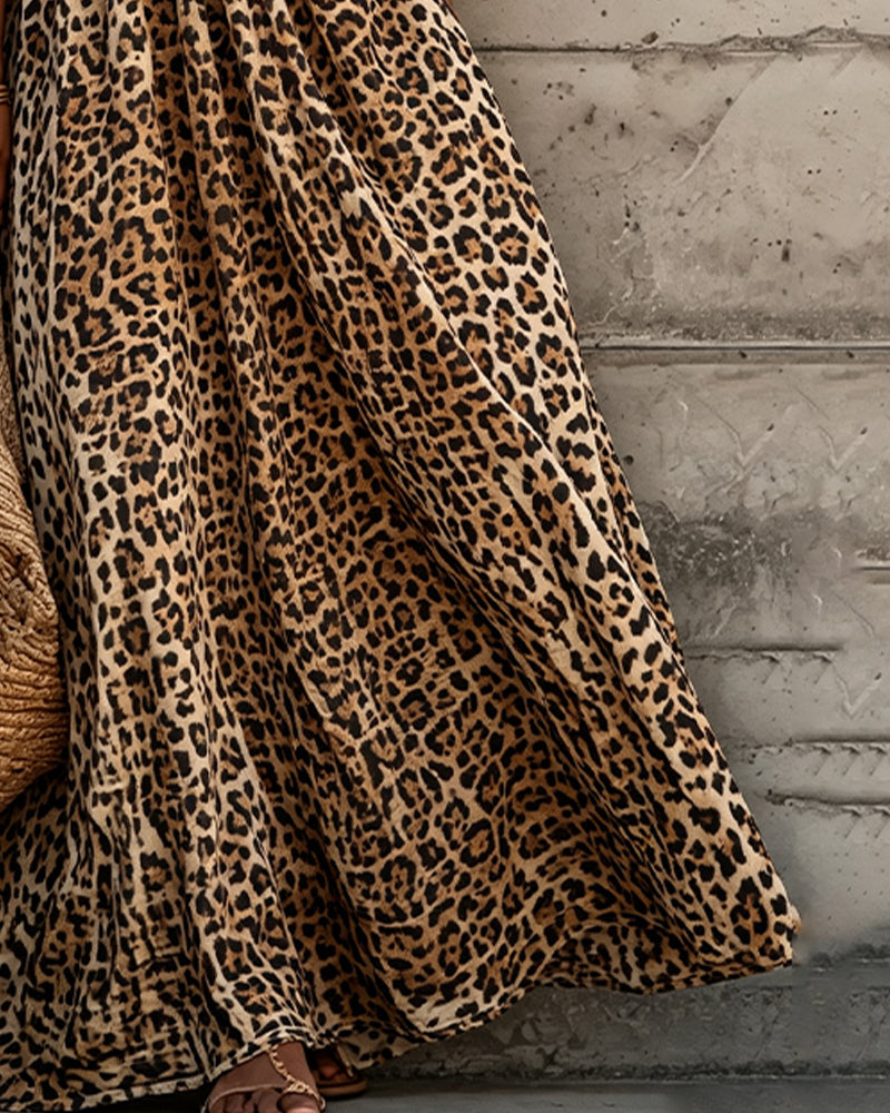 Selena - Leopard Print Maxi Dress