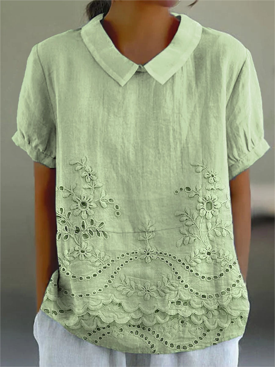 Lilian - Floral Embroidered Shirt
