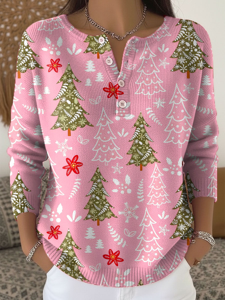 Clairre – Festive Christmas Sweater with Buttons