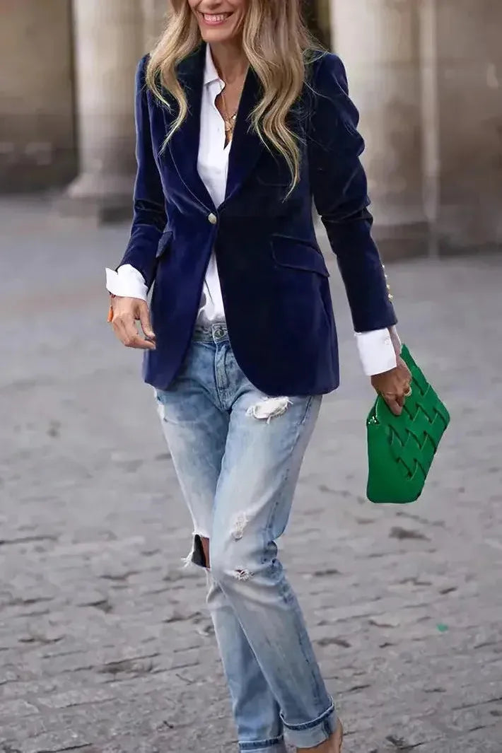 Lia – Velvet Tailored Blazer
