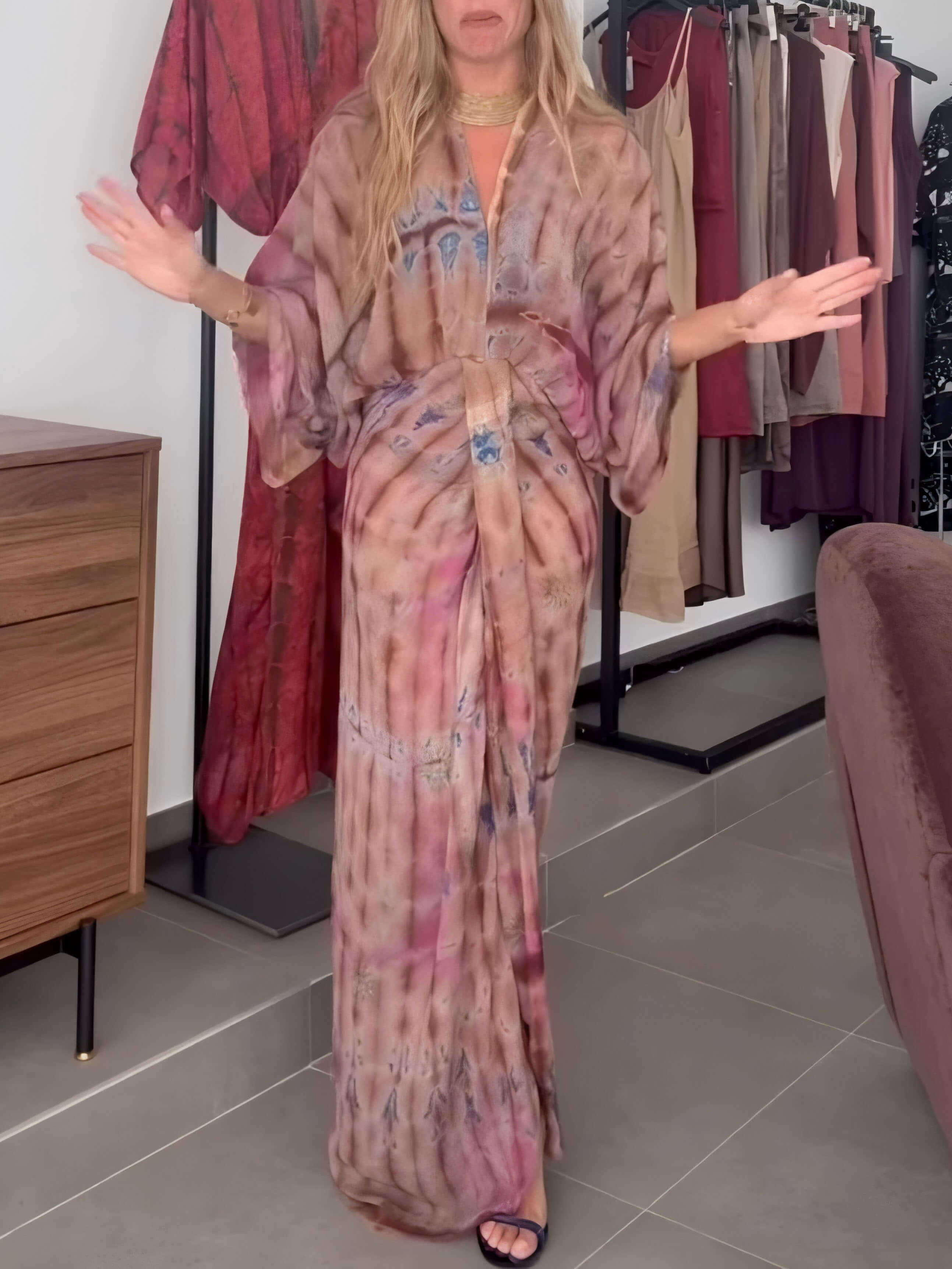 Loisa - Kimono Style Floral Dress