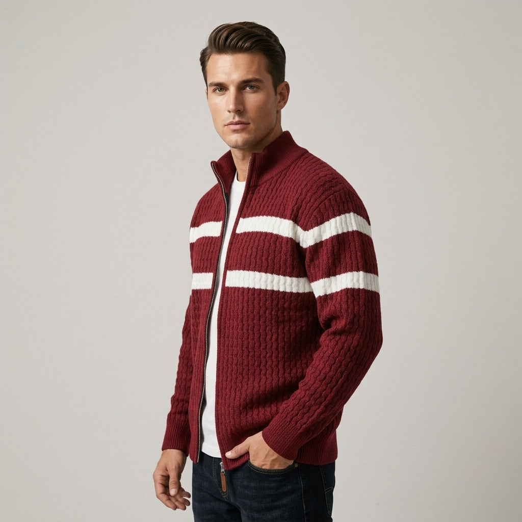 Isaac - Textured Cable Knit Cardigan