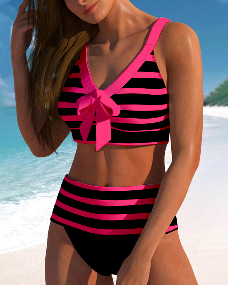 Maria - High-Waisted Striped Bikini