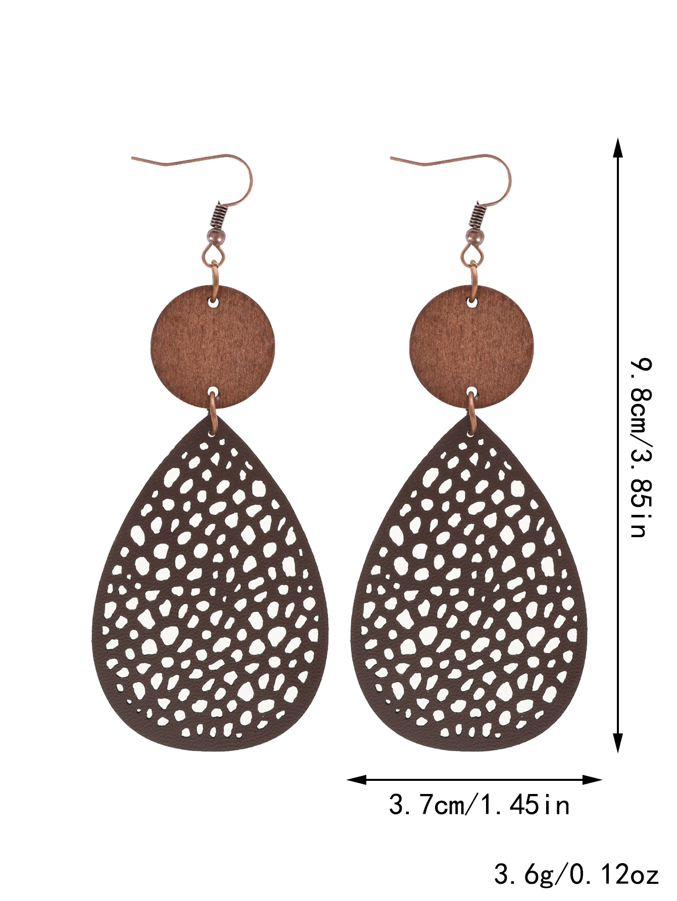 Eliana - Vintage Style Hollow-Out PU Leather Drop Earrings