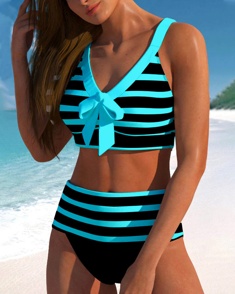 Maria - High-Waisted Striped Bikini