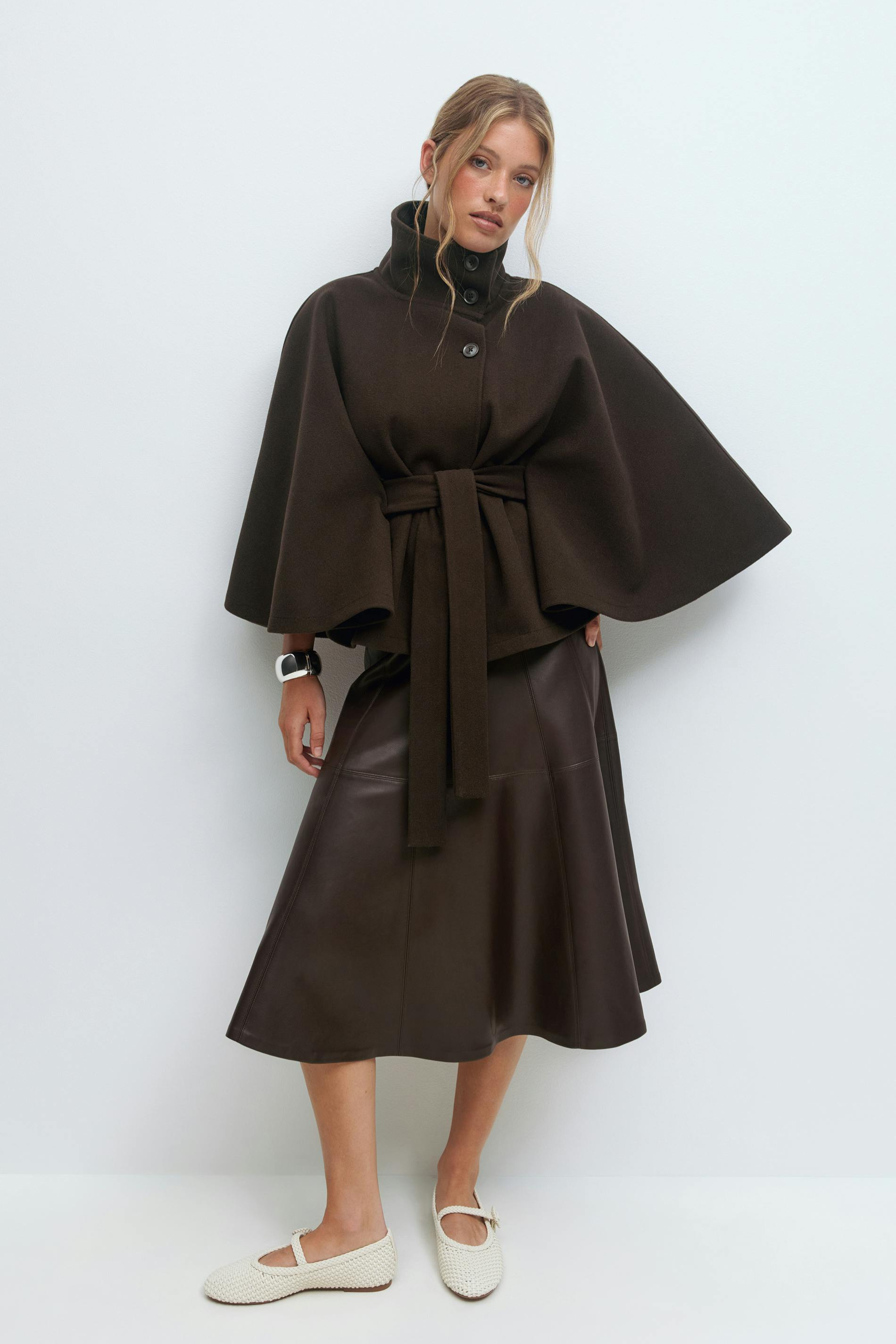 Alexandria - Belted Cape Jacket