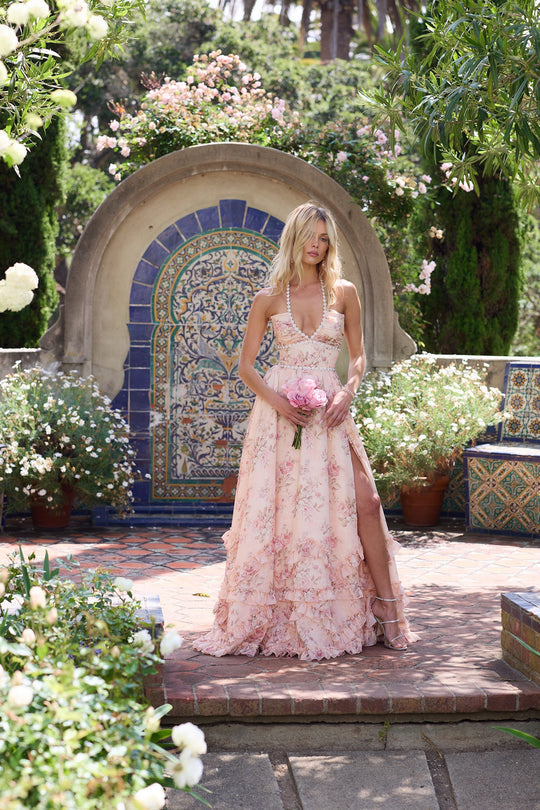 Zarine - Plush Peach-Textured Dress