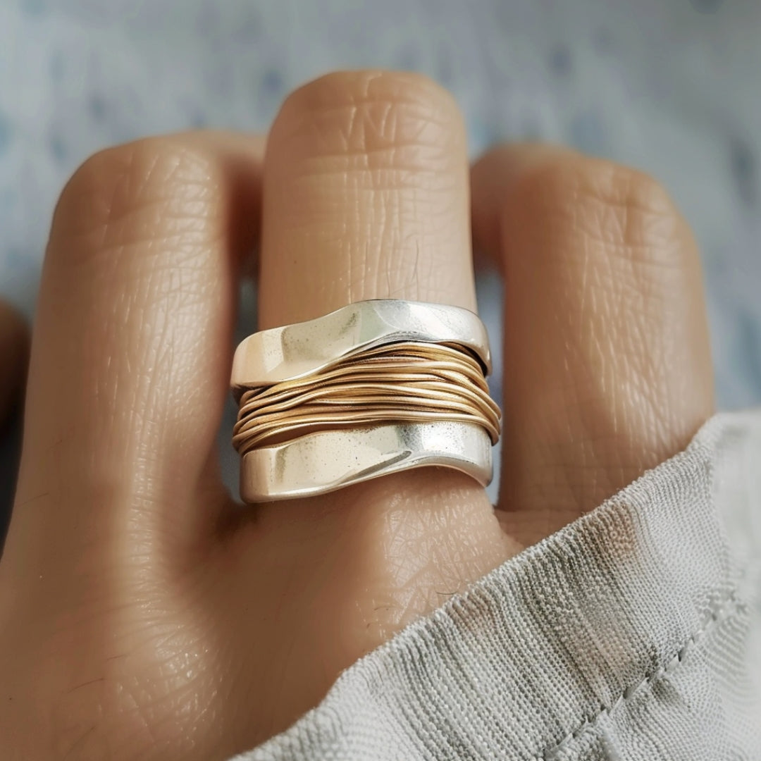 Georgia - Silver-Plated Gold Wire Ring