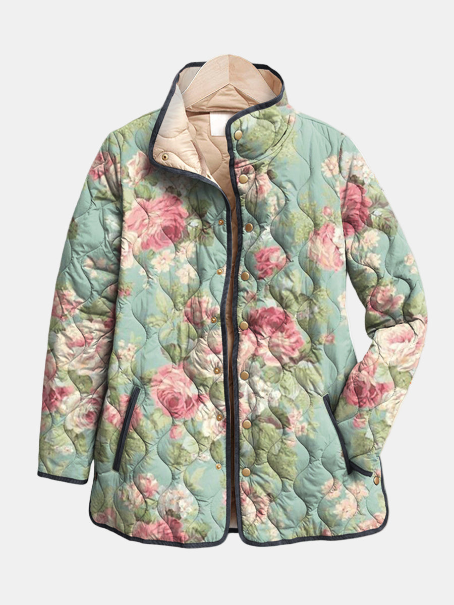 Jolie – Quilted Vintage Rose Jacket