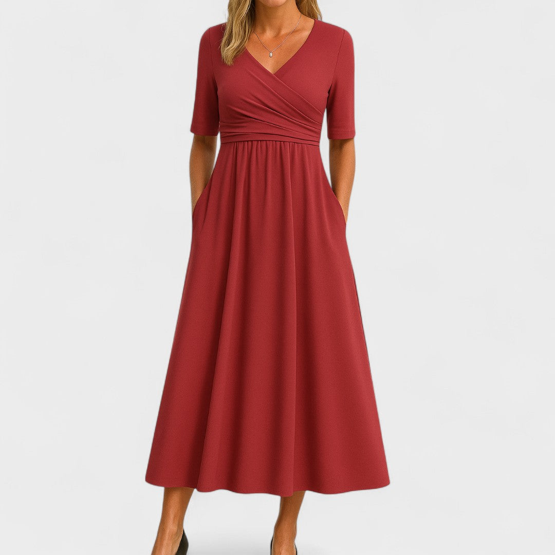 Joanne – Elegant Midi Dress with Flattering Fit