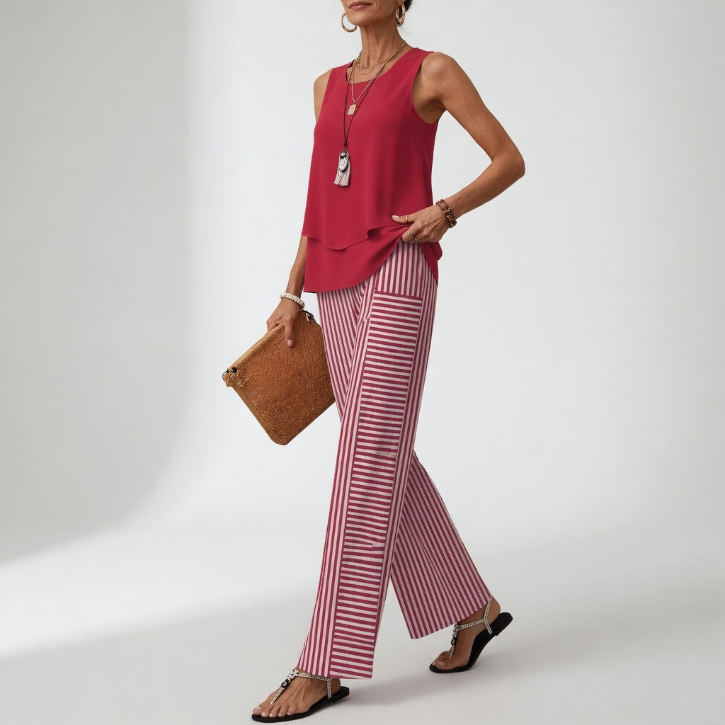 Nancy - Rivera Stripe Two-Piece Set