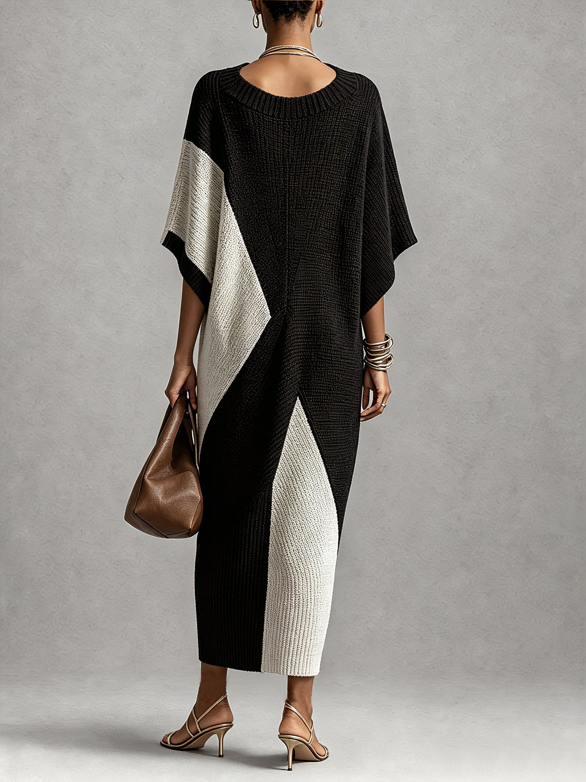 Jocelyn – Black and White Midi Dress