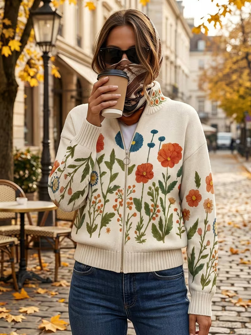 Margot - Wildflower Meadow Zip Cardigan