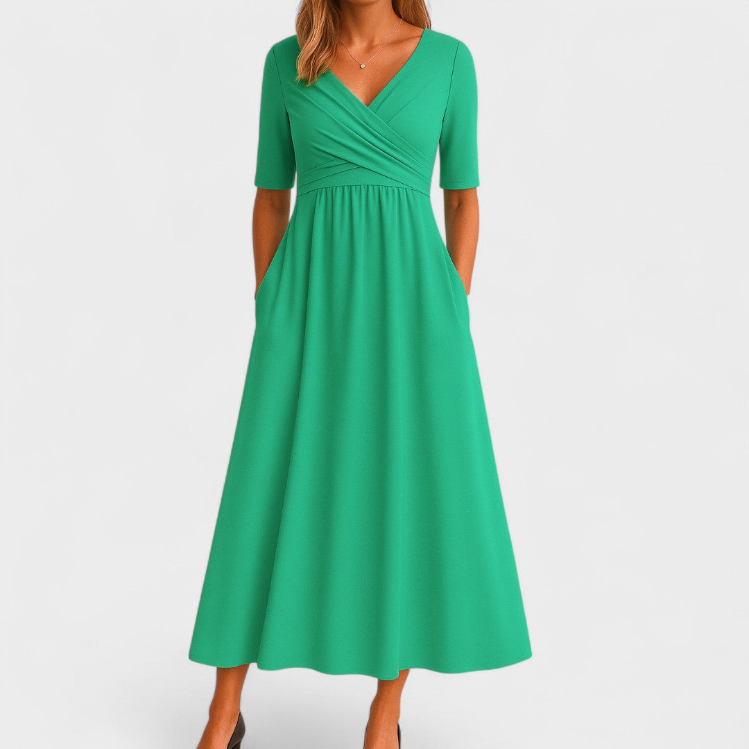 Joanne – Elegant Midi Dress with Flattering Fit