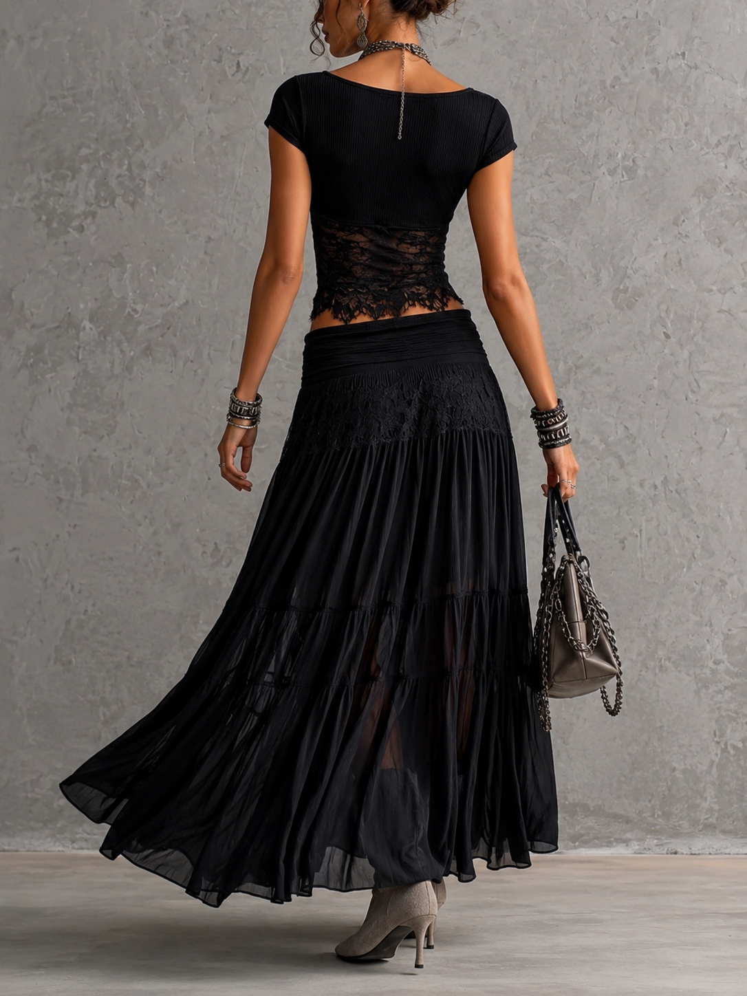 Clair – Elegant Pleated Maxi Skirt Set