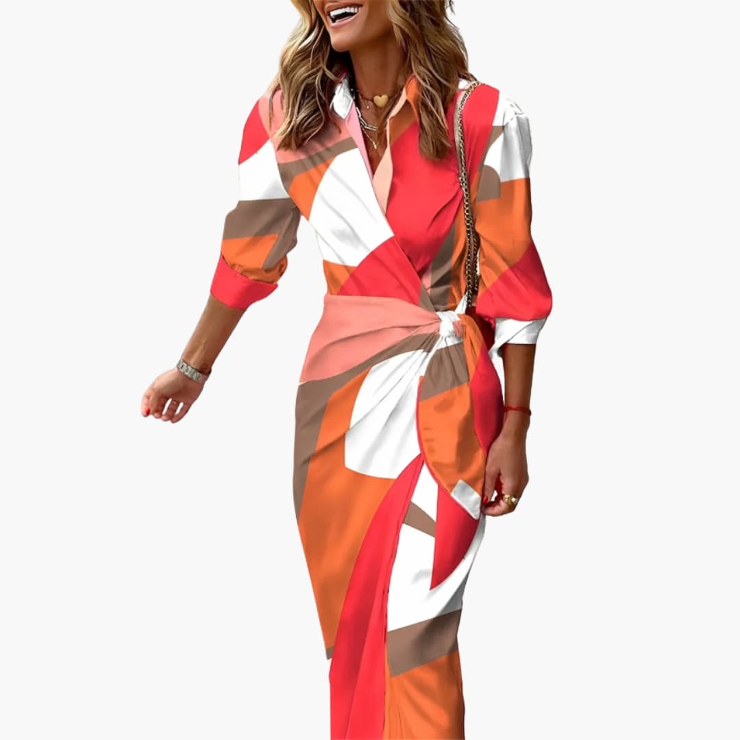 Clarissa | Striped Midi Shirt Dress