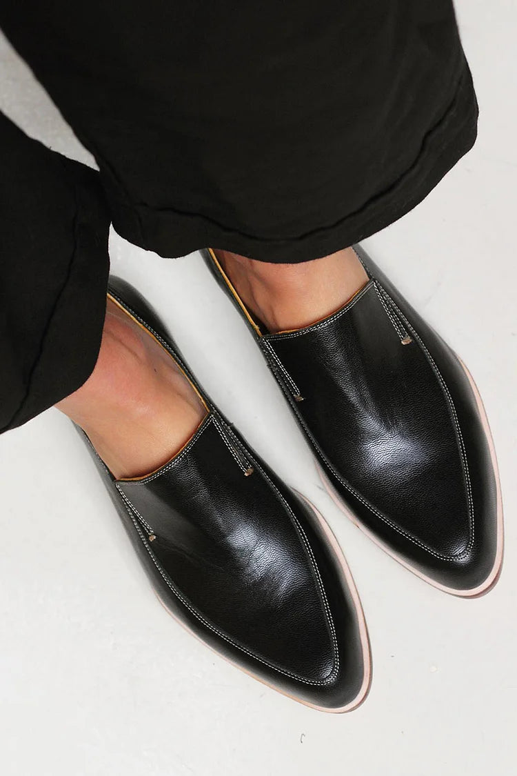 Chynna – Black Pointed-Toe Daily Loafers