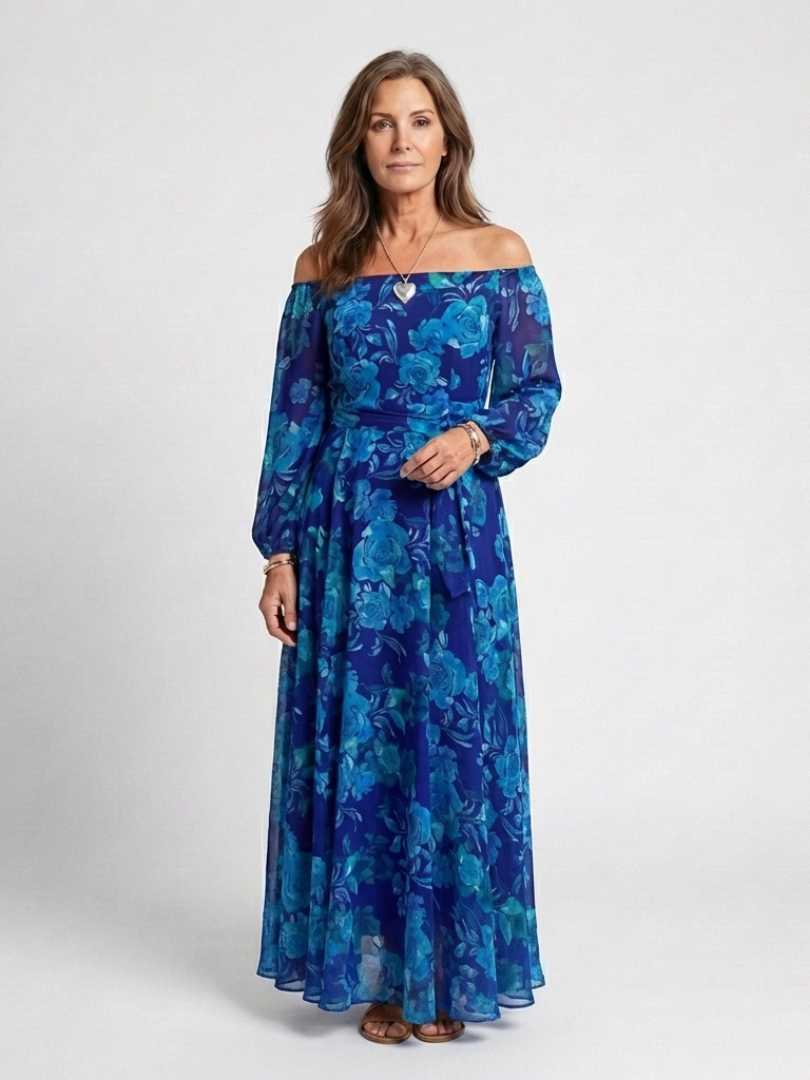 Penelope - Off-Shoulder Floral Maxi Dress