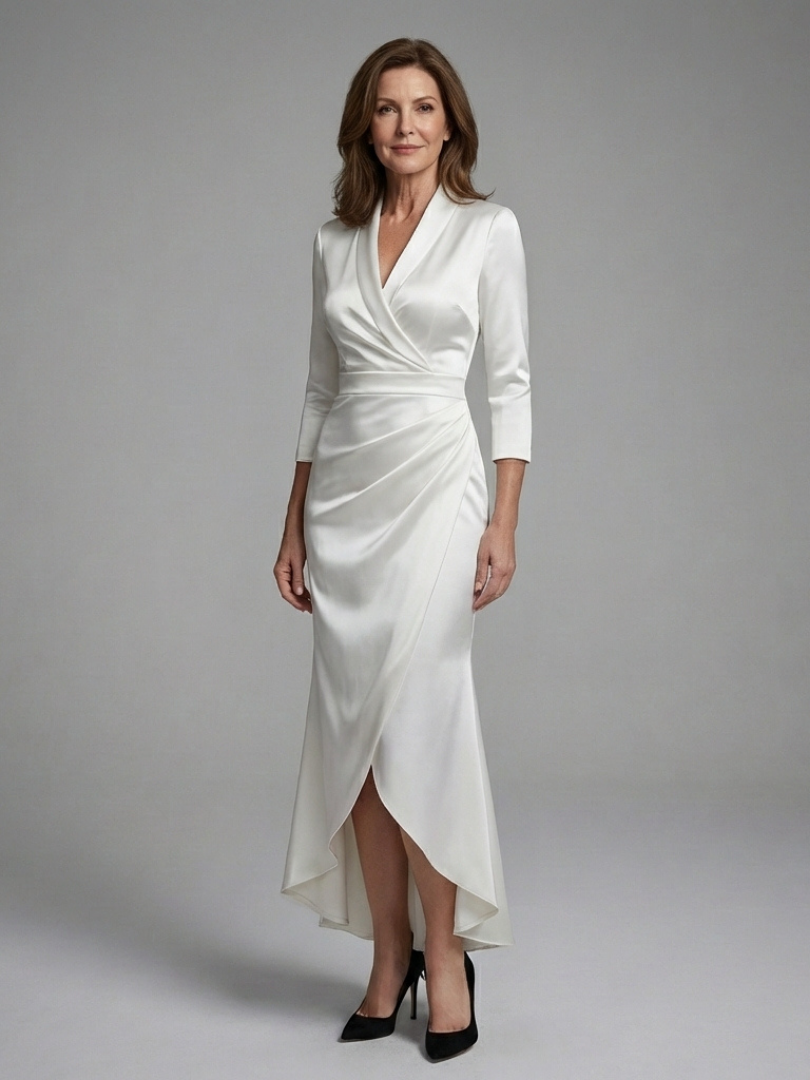 Selistine - Long Sleeve Midi Dress With Front Closure