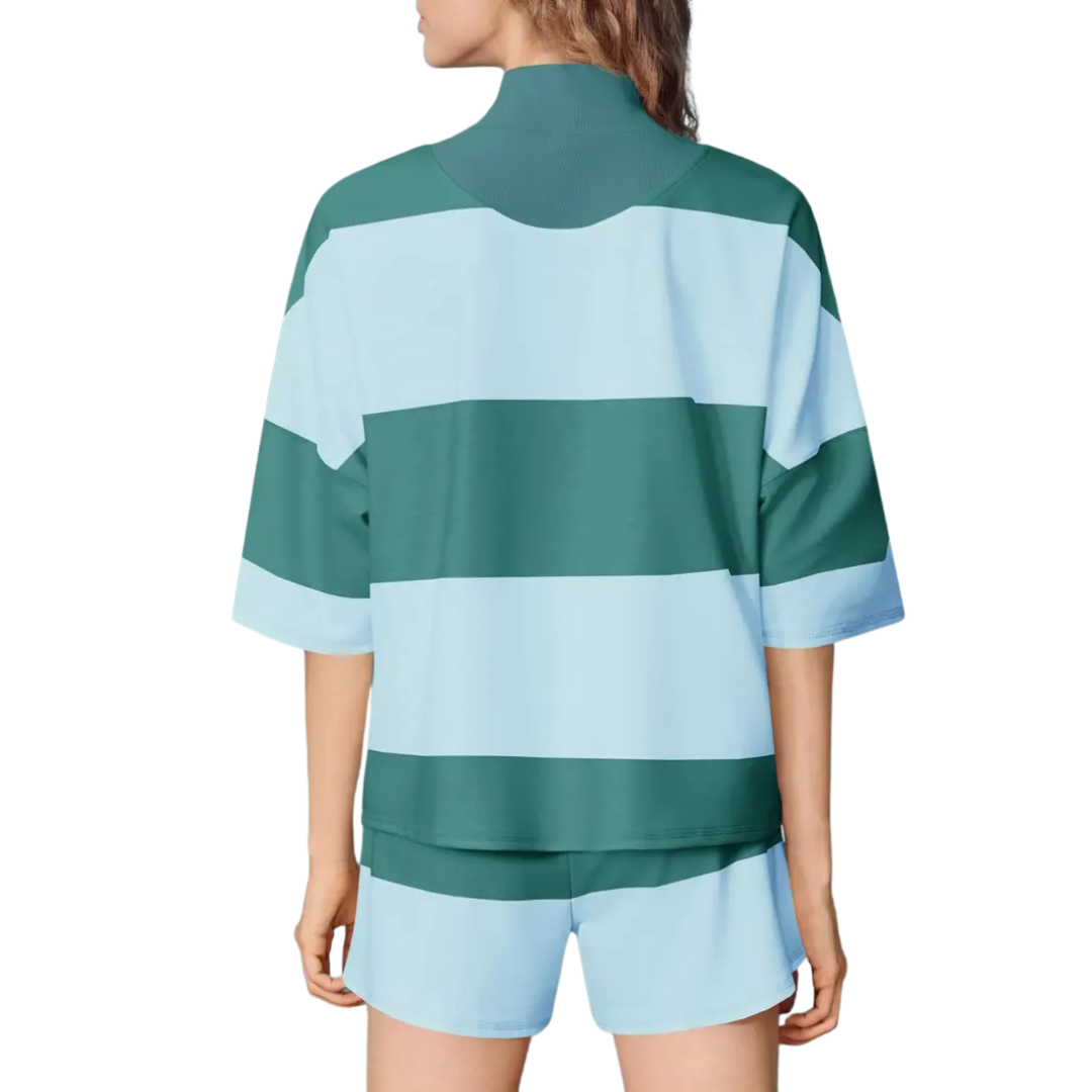 Ysabel – Striped Zip-Up Lounge Tracksuit Set