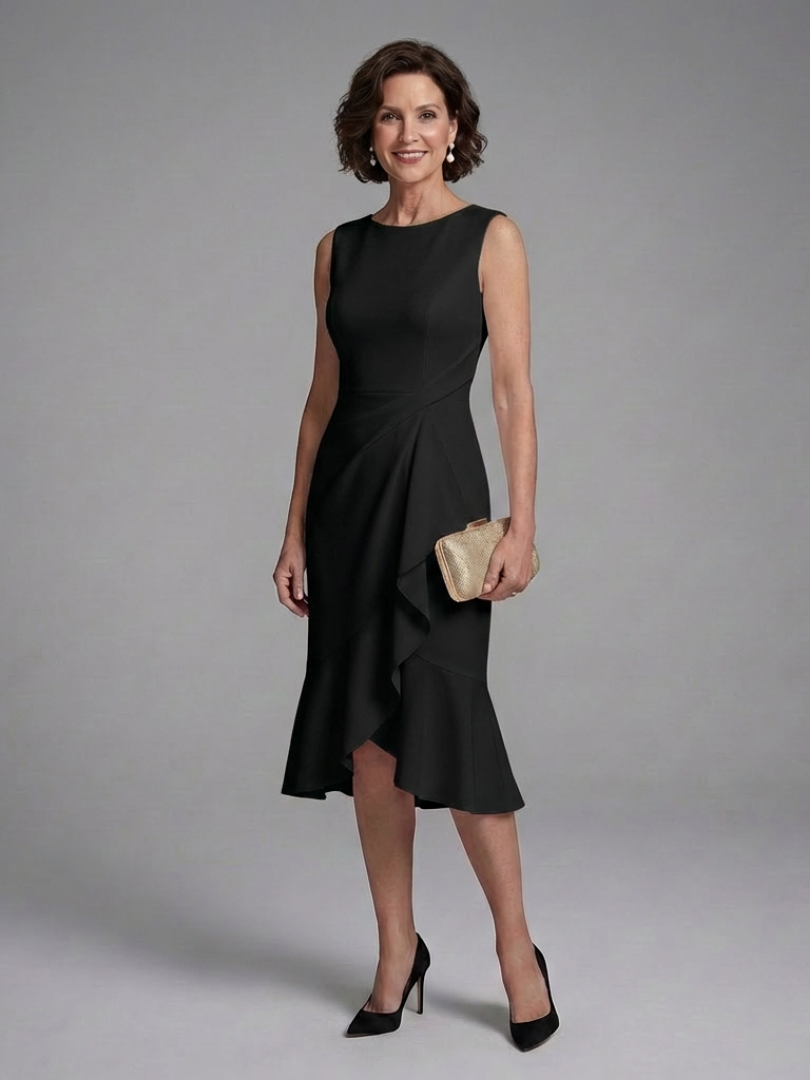 Caroline - Sleeveless Midi Dress With Wrap Detail