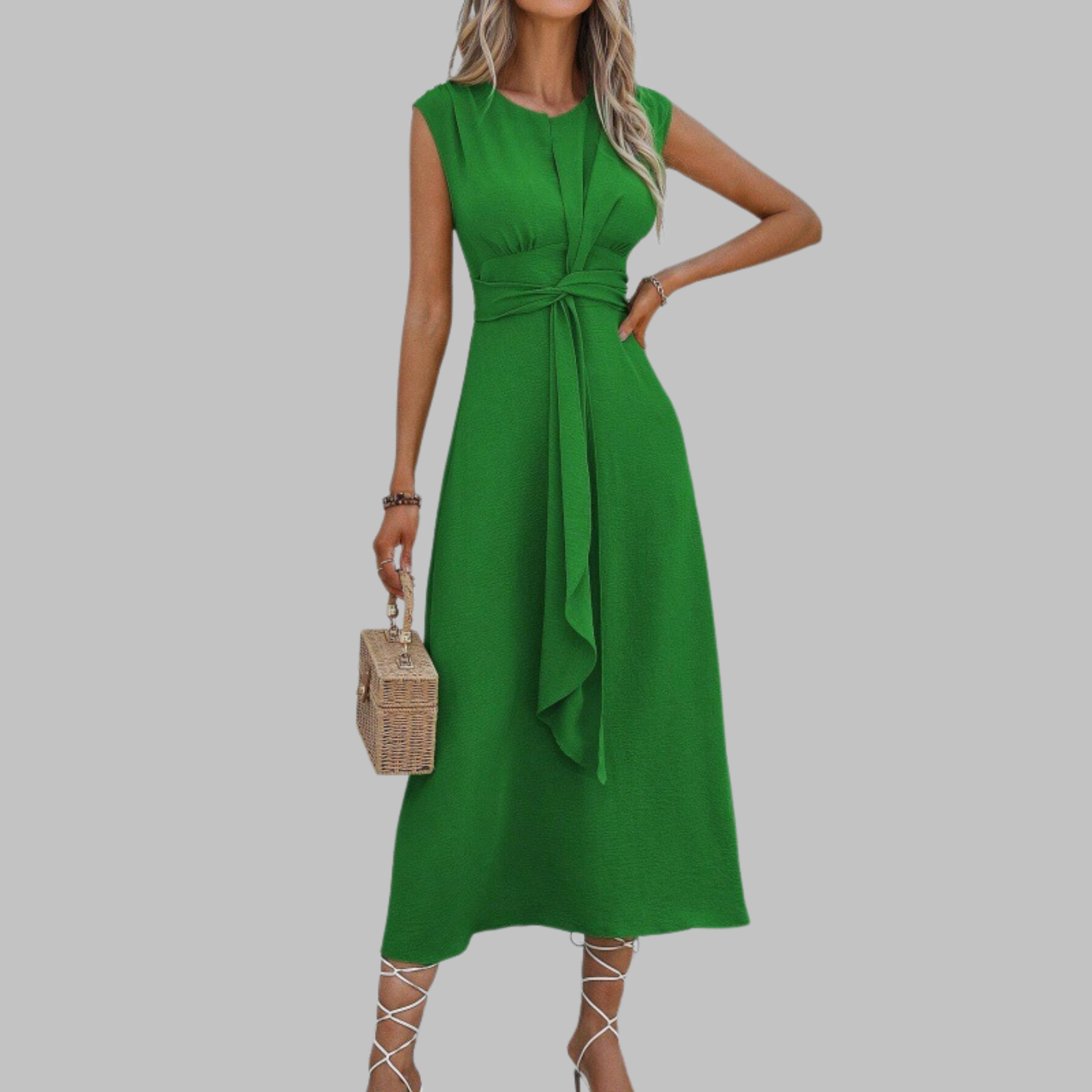 Rosemary - Elegant Sleeveless Round-Neck Maxi Dress