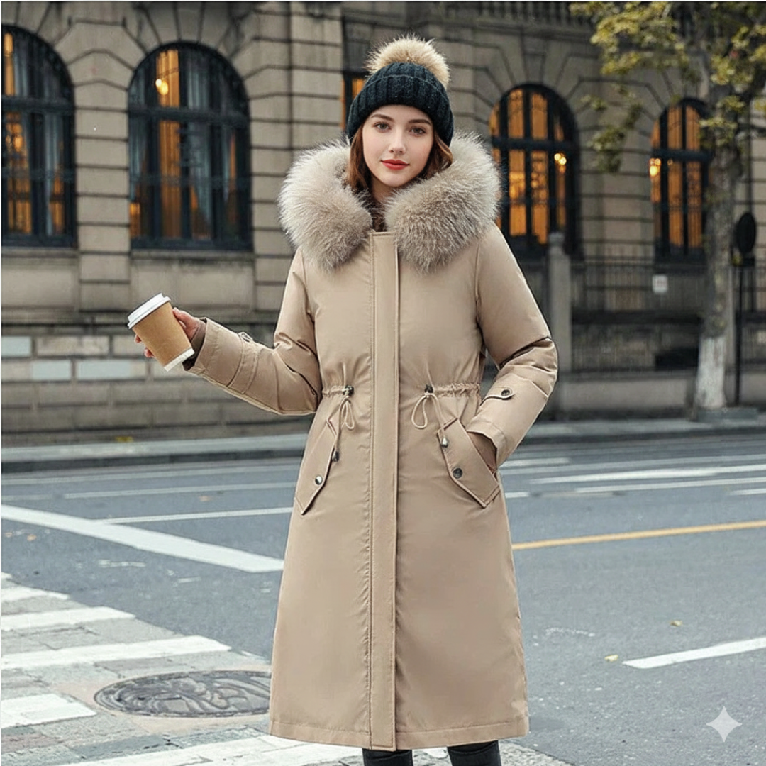 Fionna – Women's Winter Jacket with Hood and Soft Fur Collar