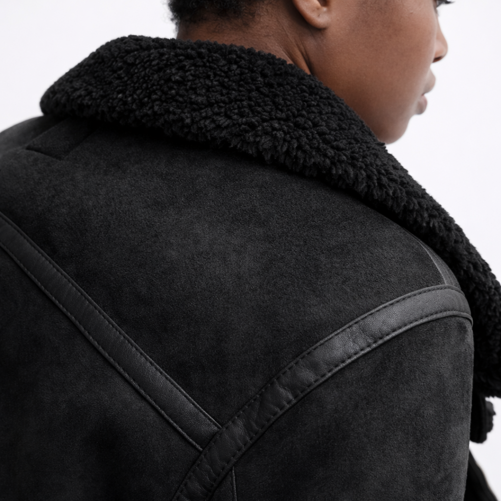 Aurelia – Shearling Suede Aviator Jacket