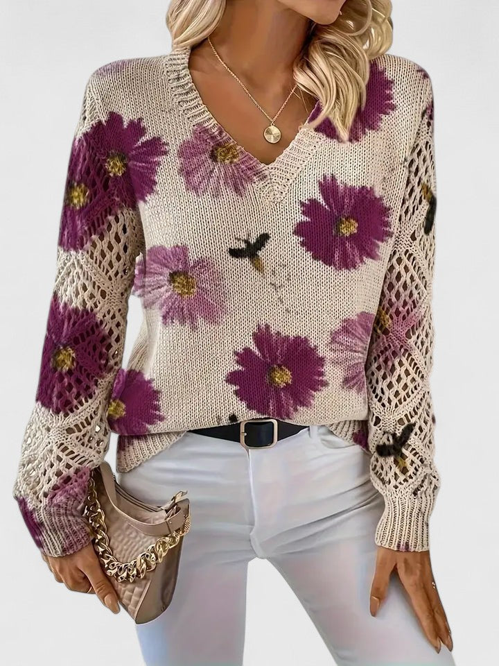 Aurelia – Elegant Floral Sweater