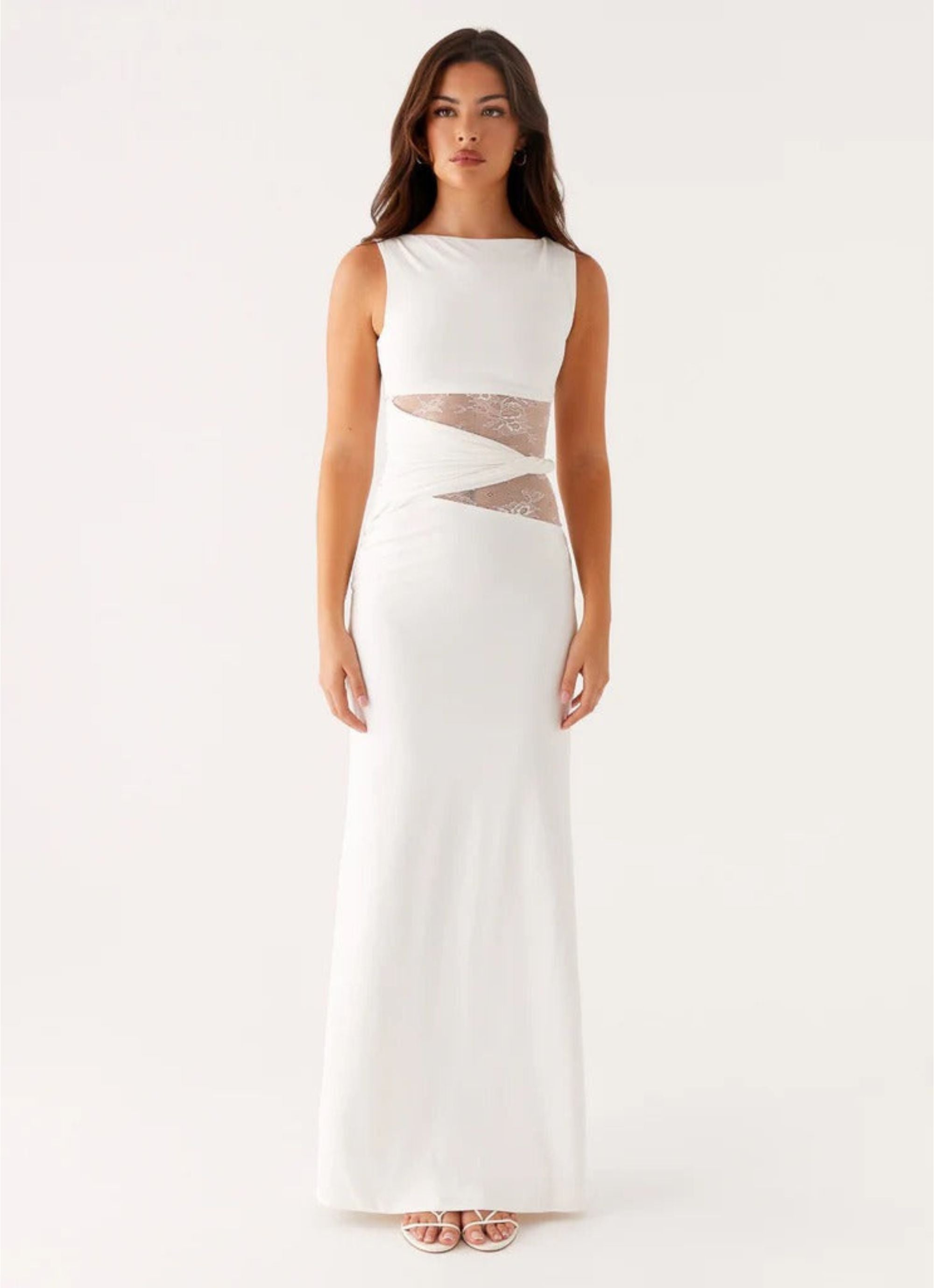 Larra – Figure Hugging Maxi Dress with Cutouts and Lacing