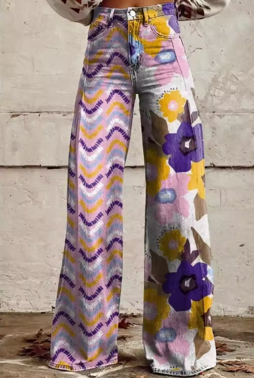 Teresa | Stylish Wide-Leg Printed Pants
