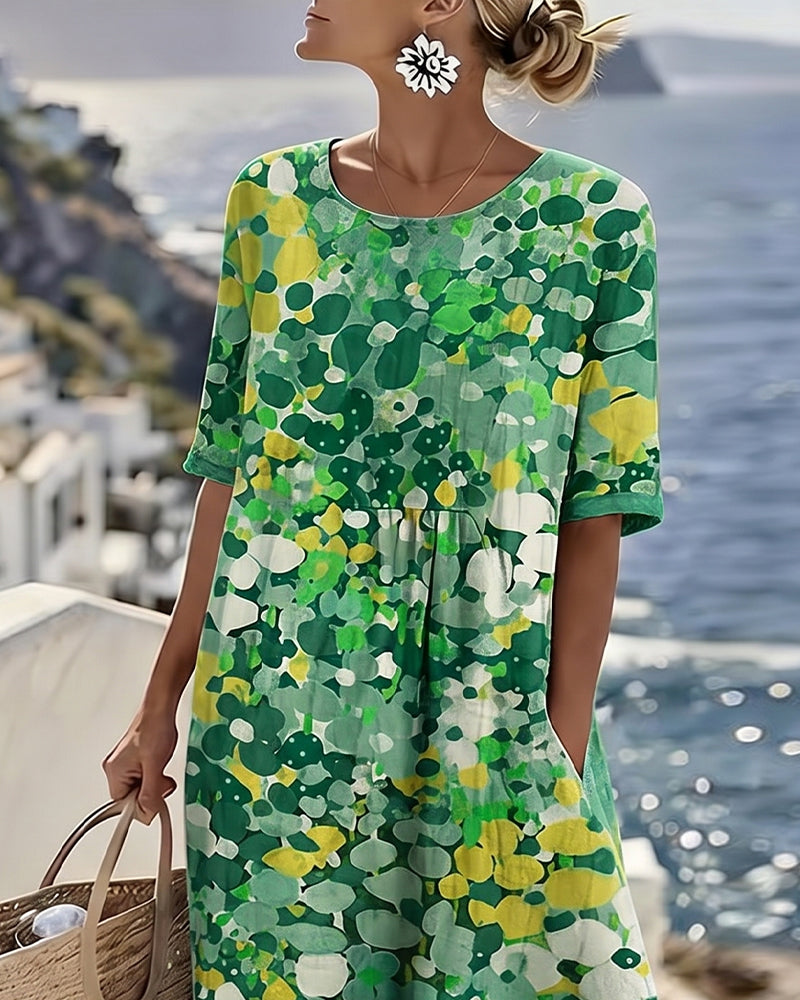 Freya - Printed Flowy Midi Dress