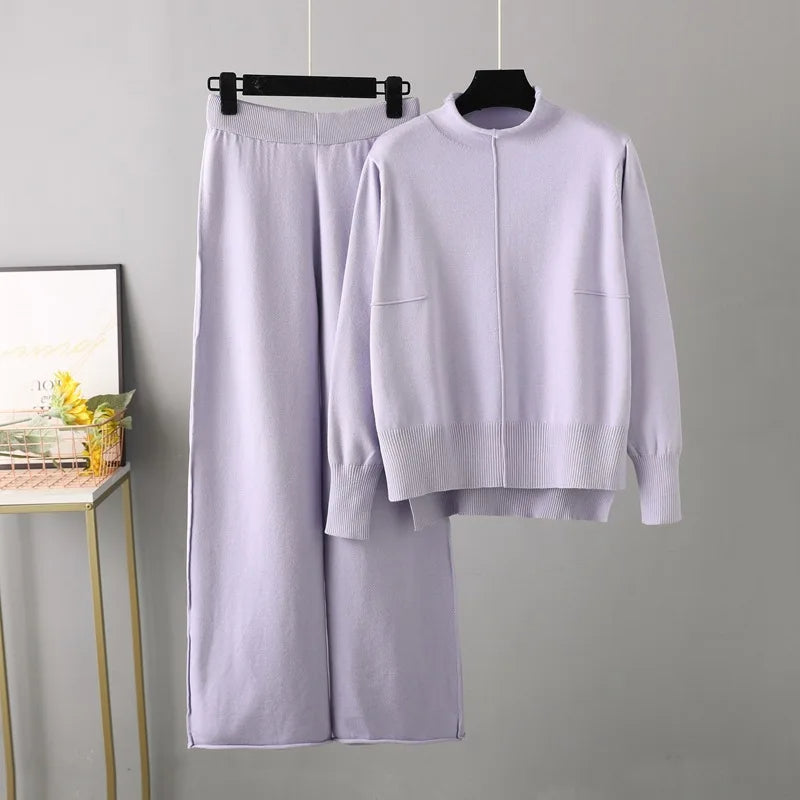 CAROLINE - KNITTED THICK WARM OVERSIZED Sweater Pants SET