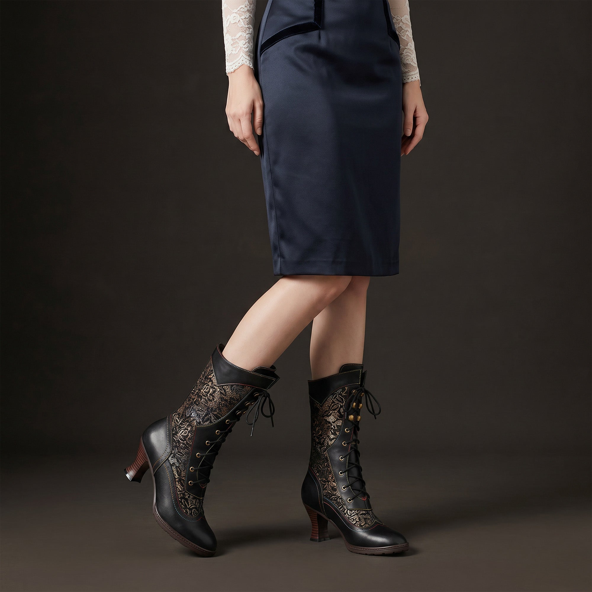 Willow - Victorian Elegance Mid-Calf Boots