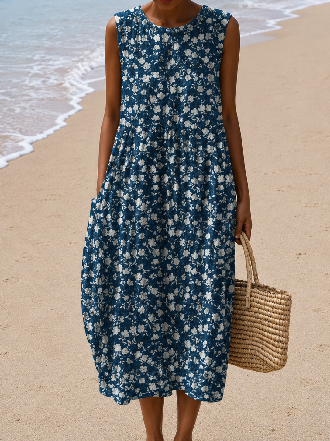Farah - Sleeveless Relaxed Fit Midi Dress