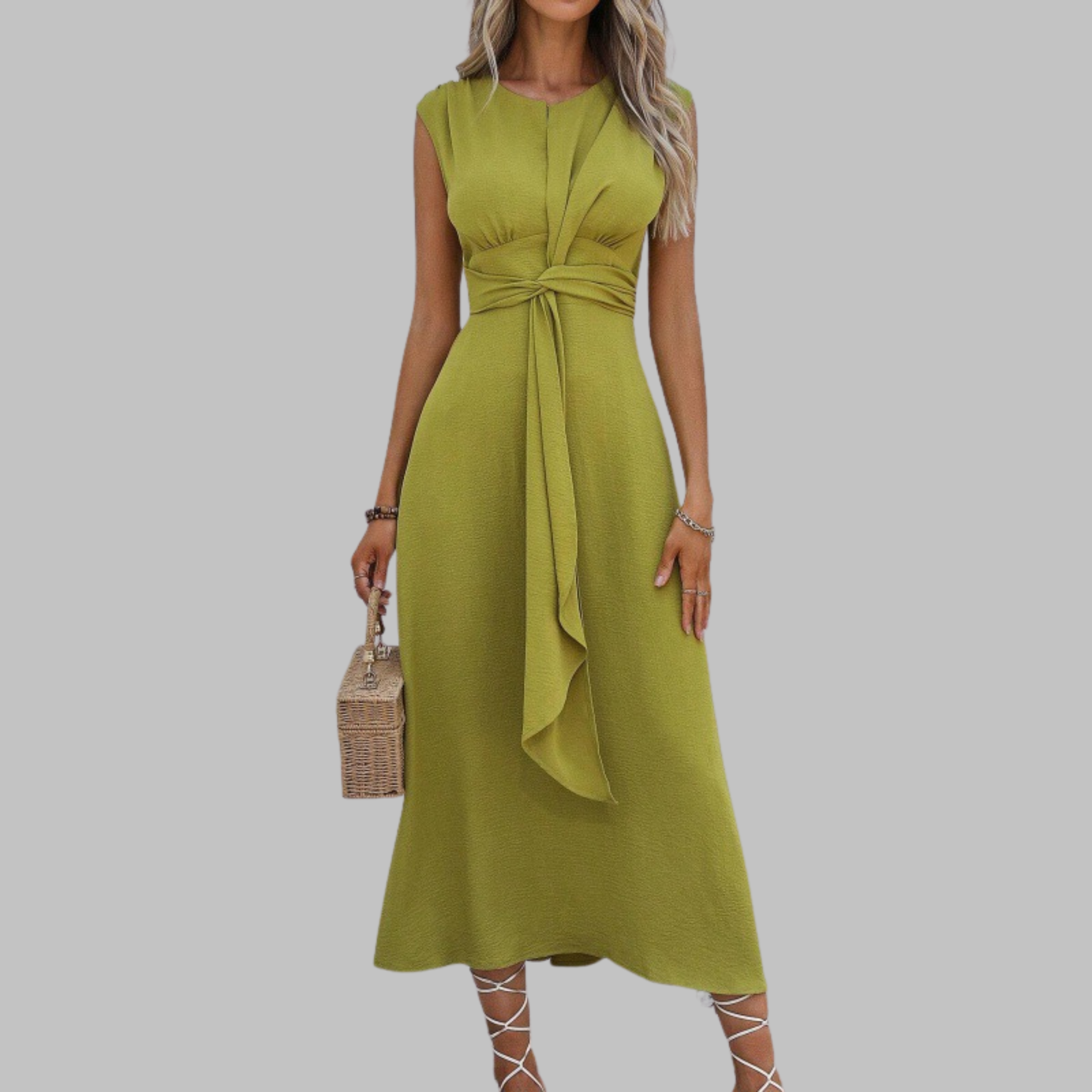 Rosemary - Elegant Sleeveless Round-Neck Maxi Dress