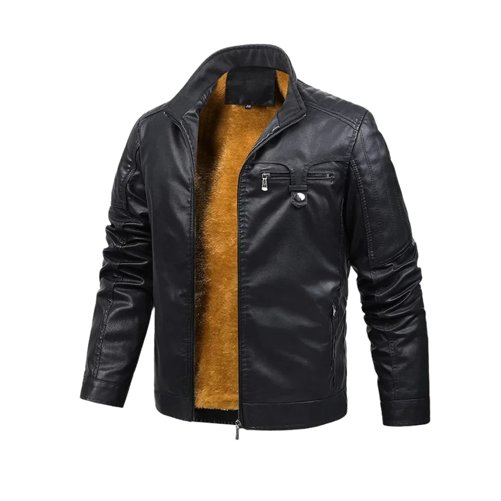 Richard - Retro Fleece Lined Leather Jacket