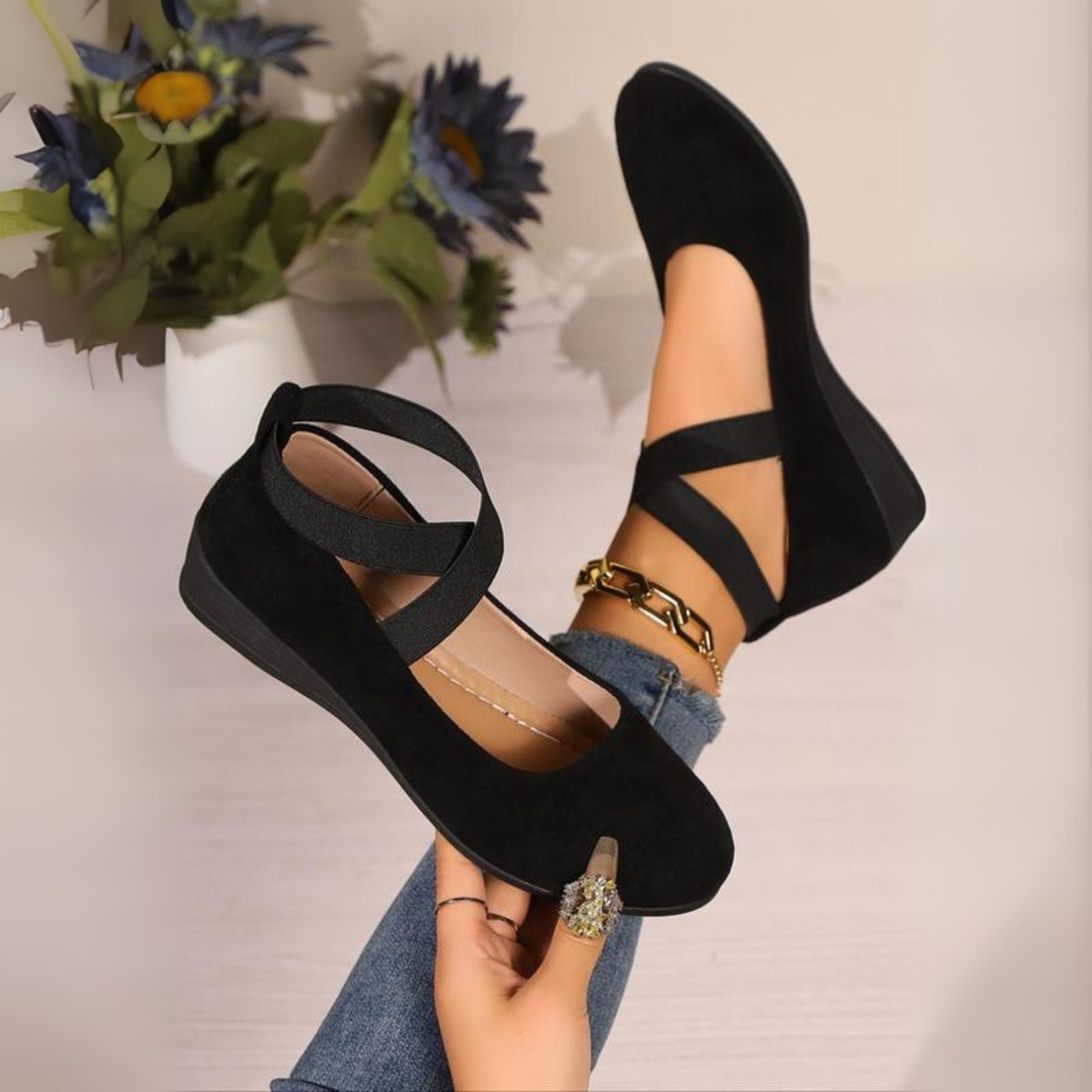 Lorie - Comfy Closed Wedge Slip-On Shoes