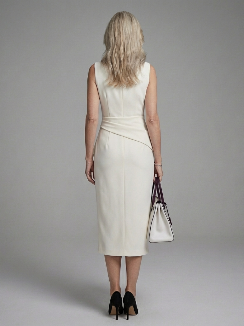 Aziel - Asymmetrical Sleeveless Midi Dress